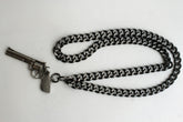 Pewter Metal Chain Weapon Western Pistol Gun Pendant Soldier Long Necklace Men